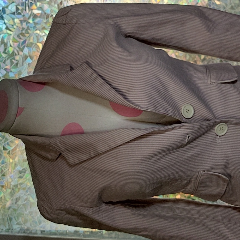 Y2k Juicy Couture Vintage Pink & White Striped Corduroy Button Up Blazer SZ:S - Picture 4 of 10